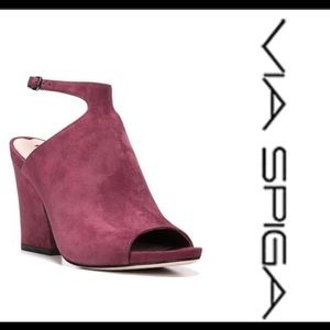 Via Spiga Burgandy Prim Sandal